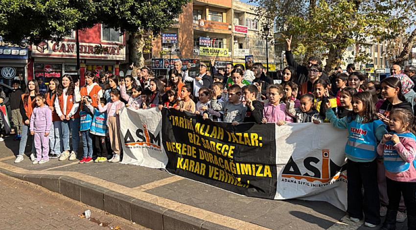 Şehit edilen çocukların çığlığı Adana'dan duyuldu