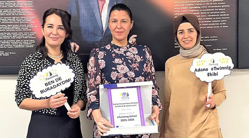 Seyhan İnönü Kız MTAL'e 'ETWİNNİNG OKULU' ünvanı