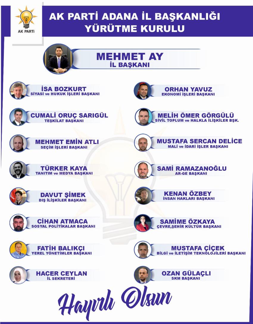 AK Parti Adana yeni yürütme kurulu belirlendi