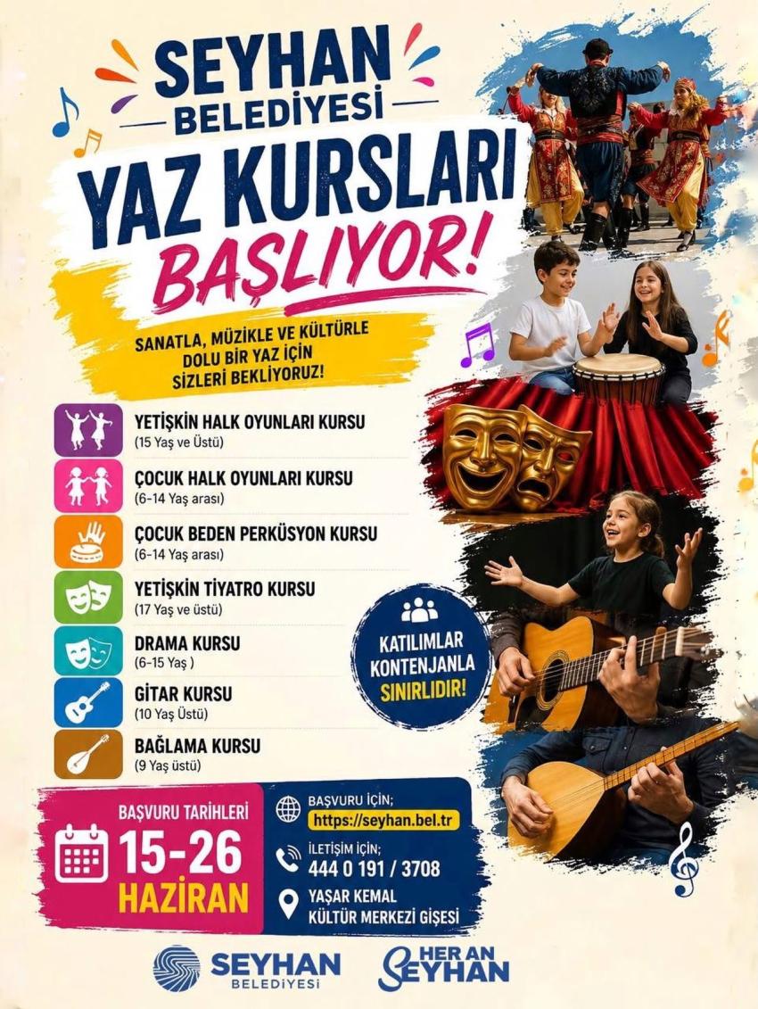 Seyhan Belediyesi Yaz Kursları İçin Kayıtlar Başladı