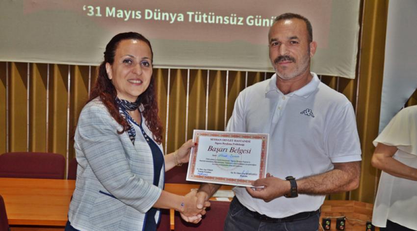 Sigarayı bırakanlara teşekkür belgesi