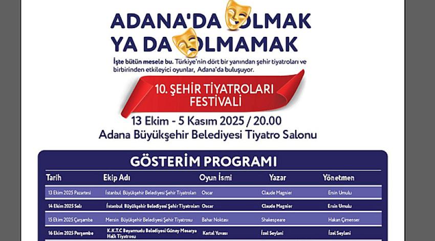  ‘10. Şehir Tiyatroları Festivali’ Başlıyor